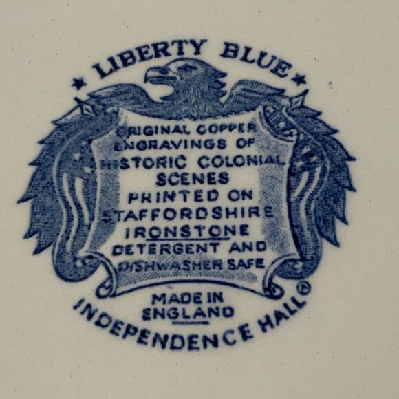 Vintage Liberty Blue Independence Hall Plate - Picture 6 of 6